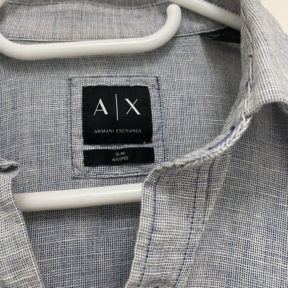 Armani Exchange Slim Dress Shirt in Grey - Picture 3 of 7